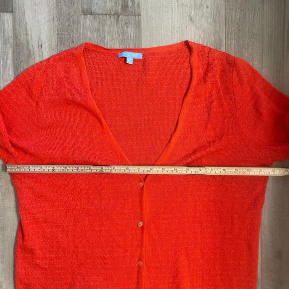 DRAPER JAMES Coral Gold Buttons Stitch Cardigan 1X *missing last button* - Picture 5 of 14